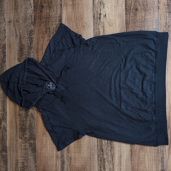 Gramicci Ziggy Short Sleeve Hemp Blend Hoodie Size Large In Faded Black - Picture 3 of 11